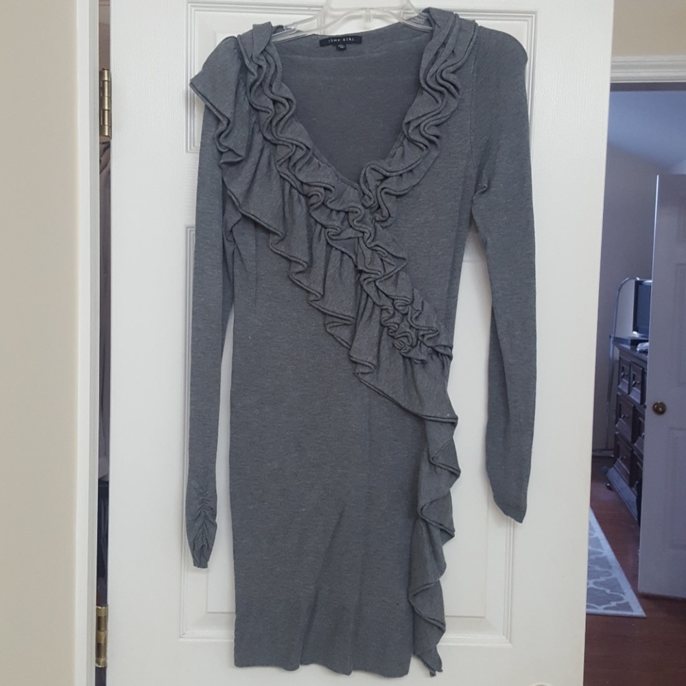 Jump Girl Ruffle Long Sleeve Dress
